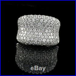 QVC Ring Diamonique Sterling Silver 3.25 ct Cubic Zirconia Concave Size 7