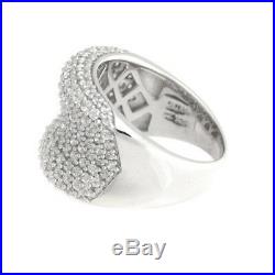 QVC Ring Diamonique Sterling Silver 3.25 ct Cubic Zirconia Concave Size 8