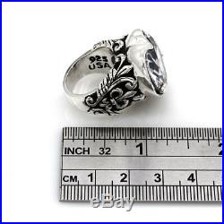 Queen Baby Large Cubic Zirconia Heart Ring Featured in Sterling Silver FJ