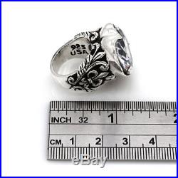 Queen Baby Large Cubic Zirconia Heart Ring Featured in Sterling Silver JH