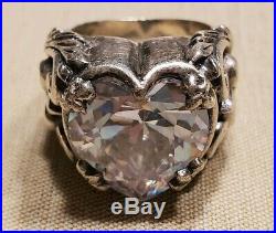Queen Baby Large Cubic Zirconia Heart Ring Featured in Sterling Silver sz 8