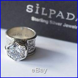 RARE SIZE 10 Silpada Sterling Silver Cubic Zirconia Queen for a Day Ring R2208