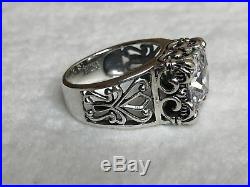 RARE SIZE 9 Silpada Sterling Silver Uptown Cubic Zirconia CZ Filigree Ring R0981