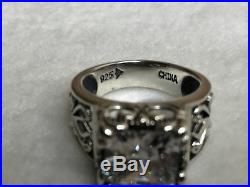 RARE SIZE 9 Silpada Sterling Silver Uptown Cubic Zirconia CZ Filigree Ring R0981