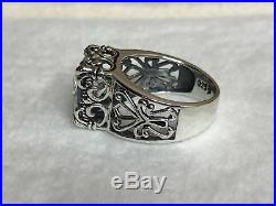 RARE SIZE 9 Silpada Sterling Silver Uptown Cubic Zirconia CZ Filigree Ring R0981