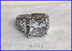 RARE SIZE 9 Silpada Sterling Silver Uptown Cubic Zirconia CZ Filigree Ring R0981