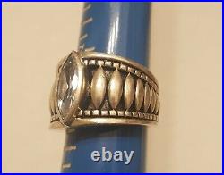 RARE Silpada Sterling Silver Oxidized Marquise Cubic Zirconia Sz 7.5 Ring R1293