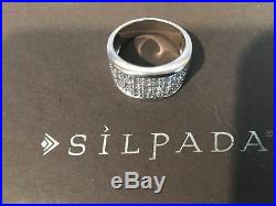 RARE Sz 6 SILPADA R1405 Sterling Silver Channel Set Cubic Zirconia Pave Ring HTF