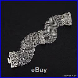 Rare Byzantine Cubic Zirconia 925 Sterling Silver Greek Handmade Art Bracelet