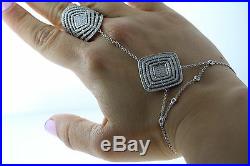 Reduced! Sterling Silver Fashionable Slave Bracelet With Cubic Zirconia