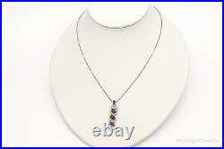 Rhodolite Garnet Cubic Zirconia Sterling Silver Necklace