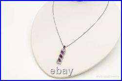 Rhodolite Garnet Cubic Zirconia Sterling Silver Necklace