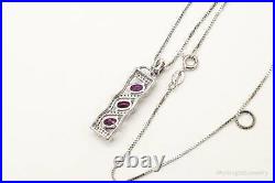 Rhodolite Garnet Cubic Zirconia Sterling Silver Necklace