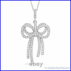 Ribbon Charm Micro-Pave Cubic Zirconia CZ Crystal Pendant in 925 Sterling Silver