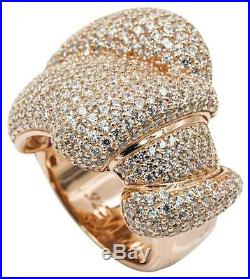 Rose Gold Plated. 925 Sterling Silver Cubic Zirconia Cocktail/fashion Ring, Sz 6
