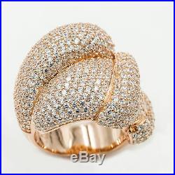 Rose Gold Plated. 925 Sterling Silver Cubic Zirconia Cocktail/fashion Ring, Sz 6