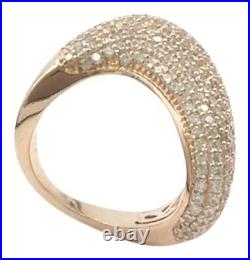 Rose Gold Plated. 925 Sterling Silver Cubic Zirconia Fashion Cocktail Ring, Sz 6