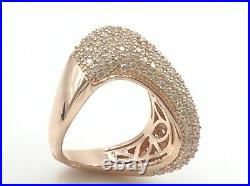 Rose Gold Plated. 925 Sterling Silver Cubic Zirconia Fashion Cocktail Ring, Sz 6