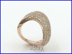 Rose Gold Plated. 925 Sterling Silver Cubic Zirconia Fashion Cocktail Ring, Sz 6