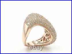 Rose Gold Plated. 925 Sterling Silver Cubic Zirconia Fashion Cocktail Ring, Sz 6