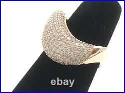 Rose Gold Plated. 925 Sterling Silver Cubic Zirconia Fashion Cocktail Ring, Sz 6