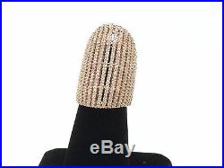 Rose Gold Plated. 925 Sterling Silver High End Cubic Zirconia Cocktail Ring Sz 6