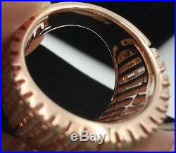 Rose Gold Plated. 925 Sterling Silver High End Cubic Zirconia Cocktail Ring Sz 6