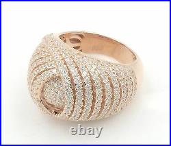 Rose Gold & Rhodium Plated. 925 Sterling Silver Cubic Zirconia Cocktail Ring, 6