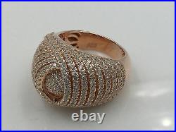 Rose Gold & Rhodium Plated. 925 Sterling Silver Cubic Zirconia Cocktail Ring, 6