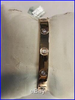 Rose Gold Sterling Silver Swarovski Cubic Zirconia Bangle Bracelet, Hinged