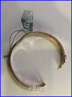 Rose Gold Sterling Silver Swarovski Cubic Zirconia Bangle Bracelet, Hinged