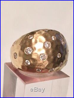 Ross Simons Gold-plated/sterling Silvercubic Zirconia Dome Ring Sz5.259.6gr