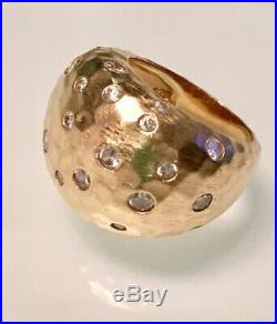 Ross Simons Gold-plated/sterling Silvercubic Zirconia Dome Ring Sz5.259.6gr