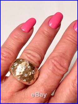 Ross Simons Gold-plated/sterling Silvercubic Zirconia Dome Ring Sz5.259.6gr