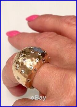 Ross Simons Gold-plated/sterling Silvercubic Zirconia Dome Ring Sz5.259.6gr