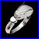 Round AAA Cubic Zirconia 14K White Gold Plated 925 Sterling Silver Tiger Ring