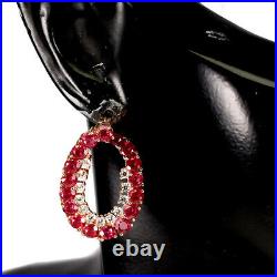 Round Red Ruby 3mm Cubic Zirconia Rose Gold Plate 925 Sterling Silver Earrings