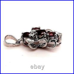 Ruby & Cubic Zirconia 925 Sterling Silver Pendant