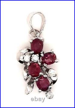 Ruby & Cubic Zirconia 925 Sterling Silver Pendant