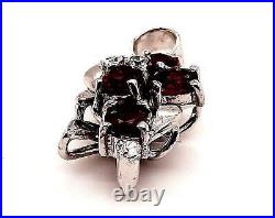 Ruby & Cubic Zirconia 925 Sterling Silver Pendant