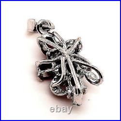 Ruby & Cubic Zirconia 925 Sterling Silver Pendant