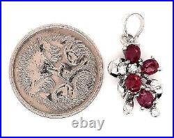 Ruby & Cubic Zirconia 925 Sterling Silver Pendant