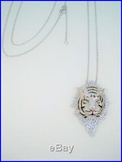 SIBERIAN TIGER NECKLACE Cubic Zirconia ROSE & WHITE GOLD-plated 925 S. SILVER
