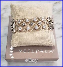 SILPADA. 925 Sterling Silver CAVALIER Cubic Zirconia CZ Bracelet B2711 RETIRED