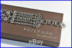 SILPADA. 925 Sterling Silver CAVALIER Cubic Zirconia CZ Bracelet B2711 SHINY wow