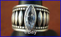 SILPADA. 925 Sterling Silver OXIDIZED MARQUISE CUBIC ZIRCONIA RING, Sz 8. R1293