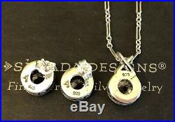 SILPADA Bezel-set Cubic Zirconia CZ Sterling Silver Necklace & Earrings Set MINT