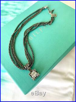 SILPADA N1719 Multi Chain Popcorn Necklace Uptown Pendant S0979 Cubic Zircon