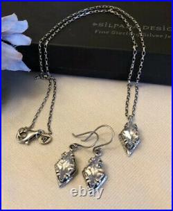 SILPADA N1882 Marquise Cubic Zirconia Necklace & Earring Set W1884 MINT