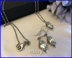 SILPADA N1882 Marquise Cubic Zirconia Necklace & Earring Set W1884 MINT